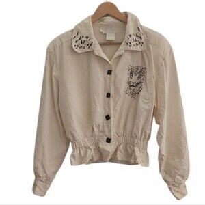 Vintage Christine Phillipe California 100% Washable Silk Blouson Jacket Sz S